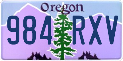 OR license plate 984RXV