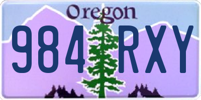 OR license plate 984RXY