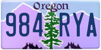 OR license plate 984RYA