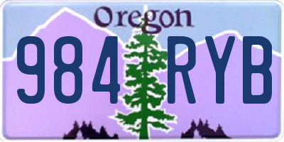 OR license plate 984RYB