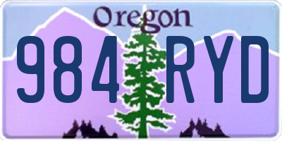 OR license plate 984RYD