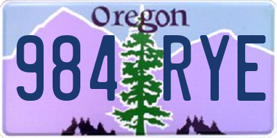 OR license plate 984RYE
