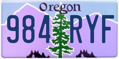 OR license plate 984RYF