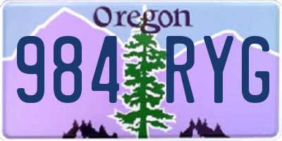 OR license plate 984RYG