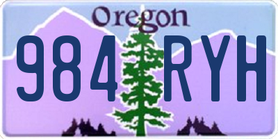 OR license plate 984RYH