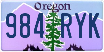 OR license plate 984RYK
