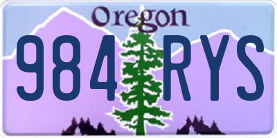OR license plate 984RYS