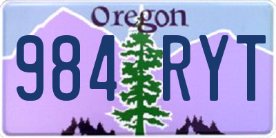 OR license plate 984RYT