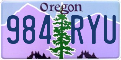 OR license plate 984RYU
