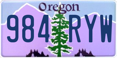 OR license plate 984RYW
