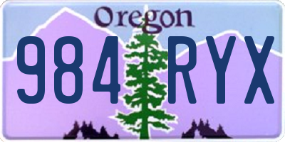 OR license plate 984RYX