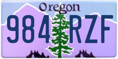 OR license plate 984RZF