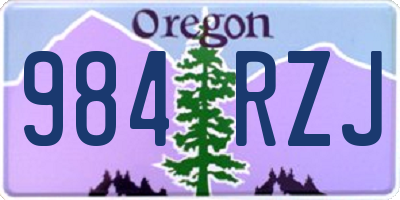 OR license plate 984RZJ