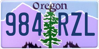 OR license plate 984RZL