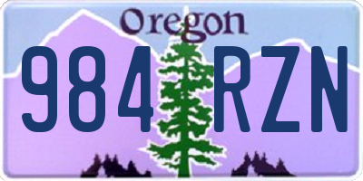 OR license plate 984RZN