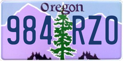 OR license plate 984RZO