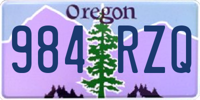 OR license plate 984RZQ