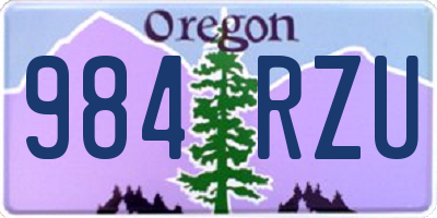 OR license plate 984RZU