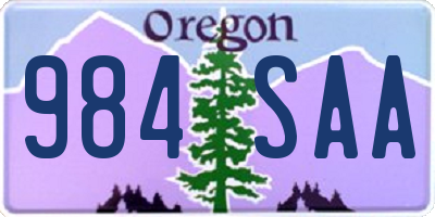 OR license plate 984SAA