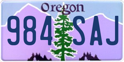 OR license plate 984SAJ