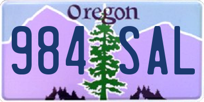 OR license plate 984SAL