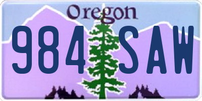 OR license plate 984SAW