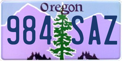 OR license plate 984SAZ