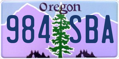 OR license plate 984SBA