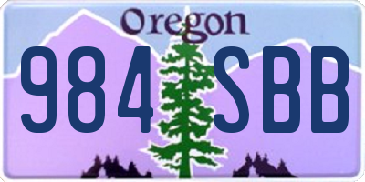 OR license plate 984SBB