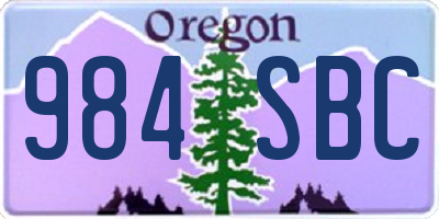 OR license plate 984SBC