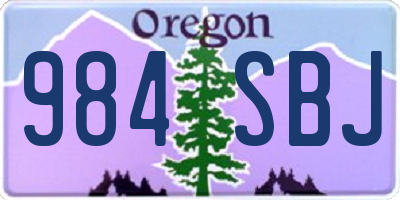 OR license plate 984SBJ