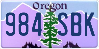 OR license plate 984SBK