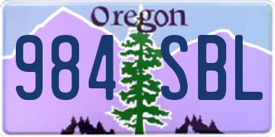 OR license plate 984SBL