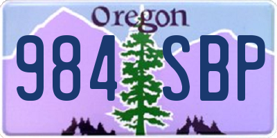 OR license plate 984SBP