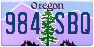 OR license plate 984SBQ