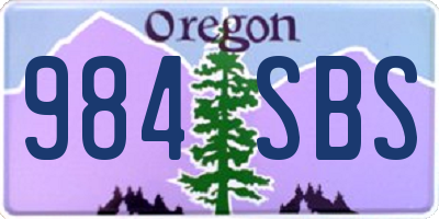 OR license plate 984SBS