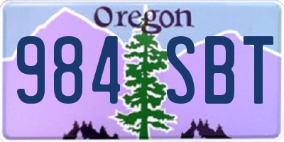 OR license plate 984SBT