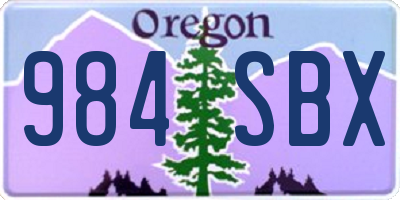OR license plate 984SBX
