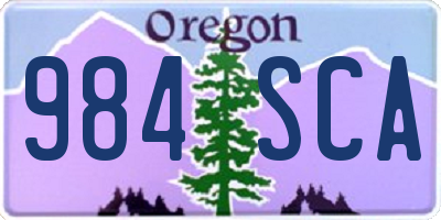 OR license plate 984SCA
