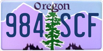OR license plate 984SCF