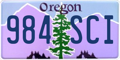 OR license plate 984SCI