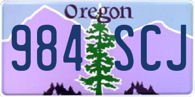 OR license plate 984SCJ