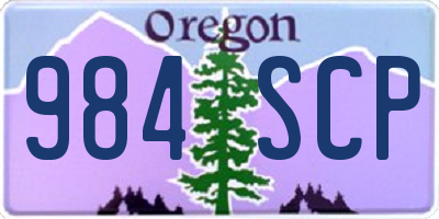 OR license plate 984SCP