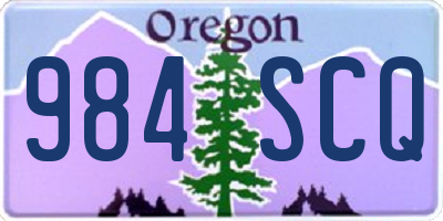 OR license plate 984SCQ