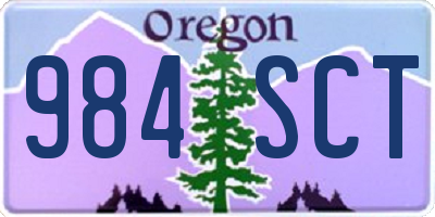OR license plate 984SCT