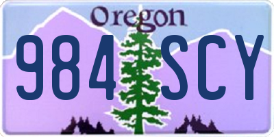 OR license plate 984SCY