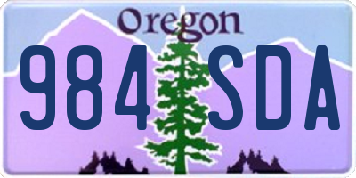 OR license plate 984SDA