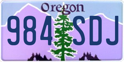OR license plate 984SDJ
