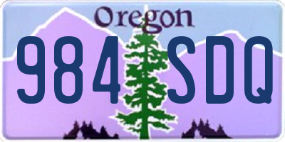 OR license plate 984SDQ