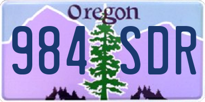 OR license plate 984SDR